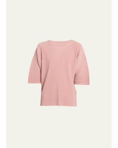 Homme Plissé Issey Miyake Pleated Drop-shoulder Shirt - Pink