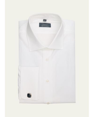 Bergdorf Goodman Solid Poplin Sport Shirt - White
