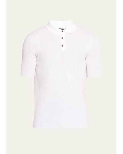 Iris Von Arnim Cotton Knit Polo Shirt - White
