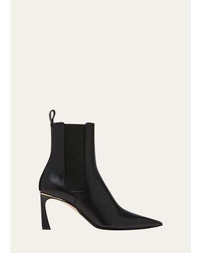 Victoria Beckham Leather Chelsea Ankle Booties - Black