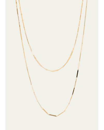 Lana Jewelry Laser Mini Rectangle Duo Strand Necklace - White