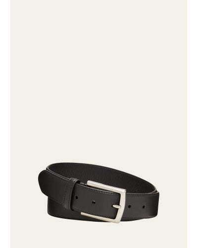 Simonnot Godard Luma Matte Leather Belt - Black