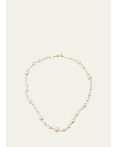 Mizuki 14k Yellow Gold Multi-size Freshwater Pearl Strand Necklace - Natural