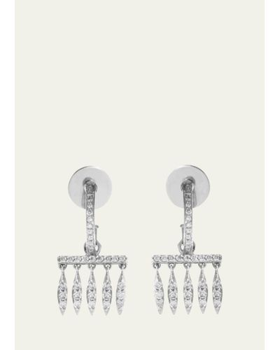 Ileana Makri Grass Dewdrop Earrings In 18k White Gold - Natural