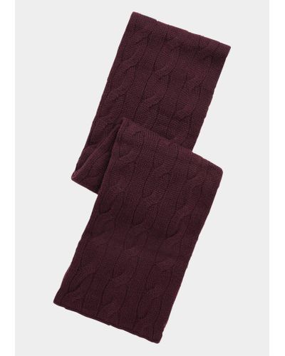 Ralph Lauren Purple Label Cable-knit Cashmere Scarf - Purple