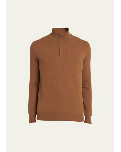 ZEGNA Cashmere Quarter-zip Sweater - Brown