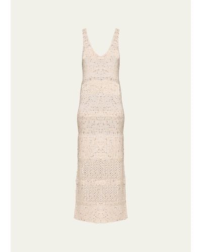 Maria McManus Recycled Sequined Cashmere Midi Dress - Natural