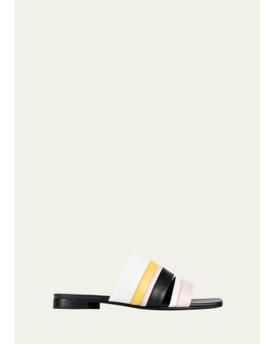 Pierre Hardy Alpha Capri Colorblock Flat Slide Sandals - Natural
