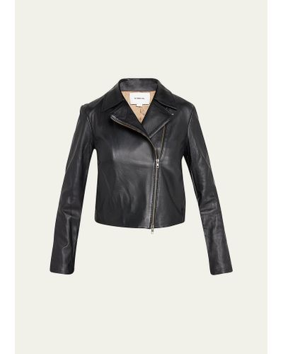 Vince Leather Zip-front Jacket - Black