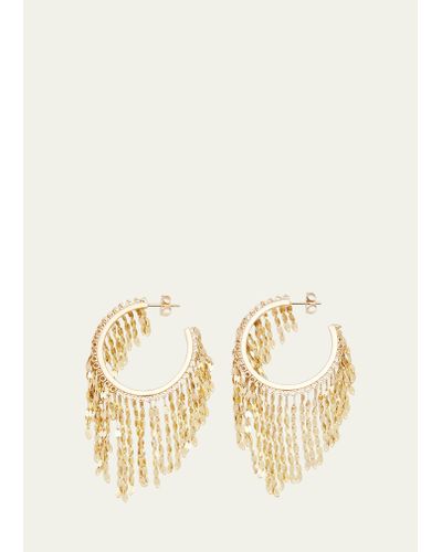 Lana Jewelry 14k Blake Fringe Hoop Earrings - Natural