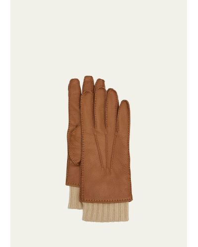 Loro Piana Guanto Leather Gloves - Brown
