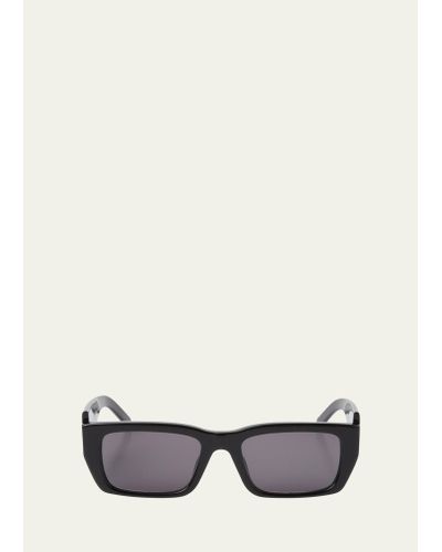 Palm Angels Palm Maxi-logo Rectangle Sunglasses - White