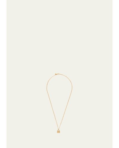 Prada Galleria Mini Bag Charm Necklace - Natural