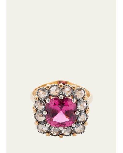 Arman Sarkisyan Rubellite Ring With Diamonds In 22k Gold And Silver - Pink