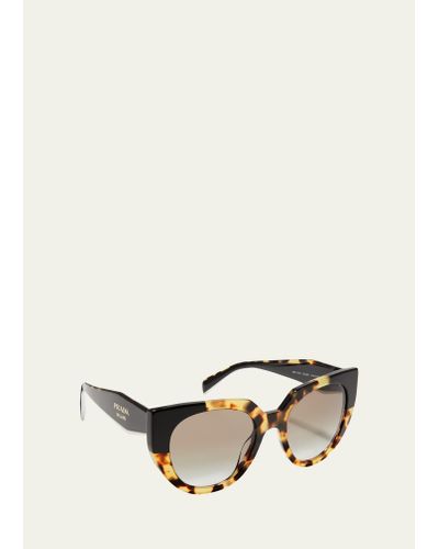 Prada Oversized Acetate Cat-eye Sunglasses - Natural