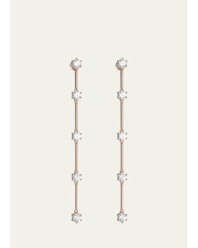 Swarovski Rose Gold-tone Brilliant-cut Crystal Drop Earrings - Natural