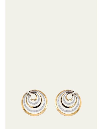 Bayco 18k Rose Gold Spiral Earrings With Diamonds - Natural