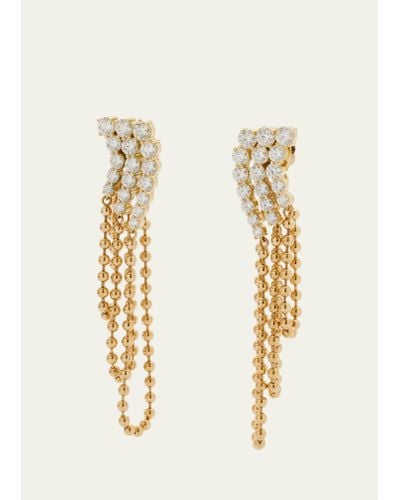 Jemma Wynne 18k Yellow Gold Connexion Diamond Chain Drop Earrings - Natural
