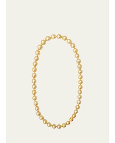 YUTAI 18k Yellow Gold Sectional Pearl Necklace With Golden Pearls - Metallic