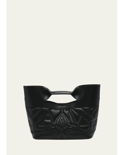 Alexander McQueen Small Bow Seal Padded Tote Bag - Black