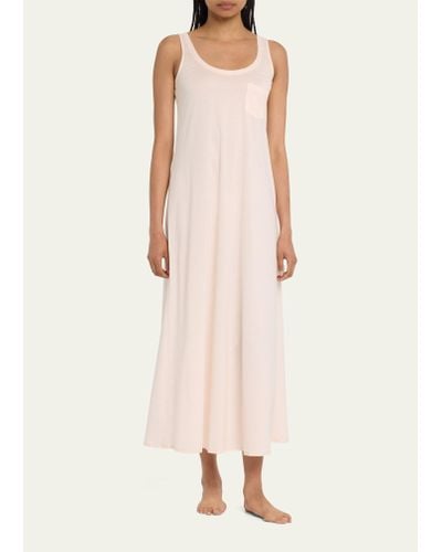Hanro Cotton Deluxe Long Tank Gown - Pink