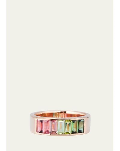 JOLLY BIJOU 14k Rose Gold Otto Rainbow Tourmaline Pinky Ring - Natural