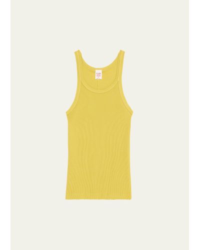 RE/DONE Ribbed Scoop-neck Tank Top - Yellow