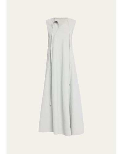 Co. Sleeveless Linen Maxi Slip Dress - White
