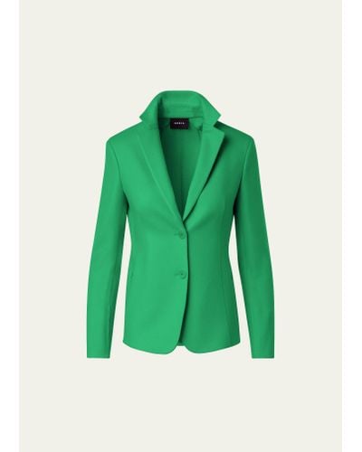 Akris Single-breasted Cashmere Double-face Jacket - Green