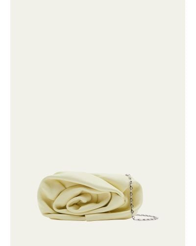 Burberry Rose Leather Clutch Bag With Chain Strap - Metallic