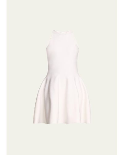 Alexander McQueen Fit-flare Knit Mini Dress - Natural