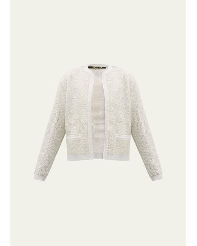 Kobi Halperin Penelope Open-front Sequin Sweater - Natural