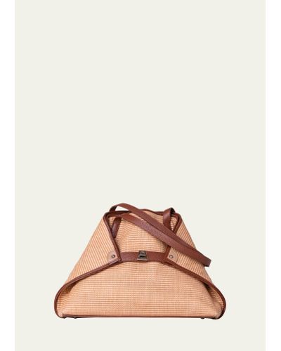 Akris Ai Small Raffia Shoulder Bag - Natural