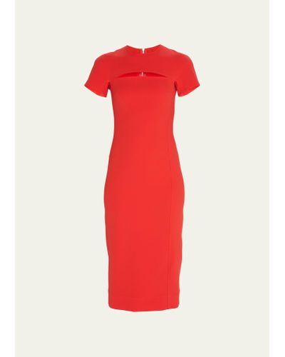 Victoria Beckham Peekaboo Cutout Sheath Dress - Red
