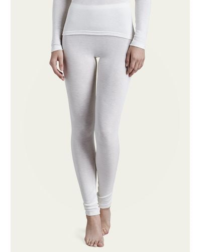 Hanro Lace-trimmed Ribbed Merino Wool And Silk-blend Leggings