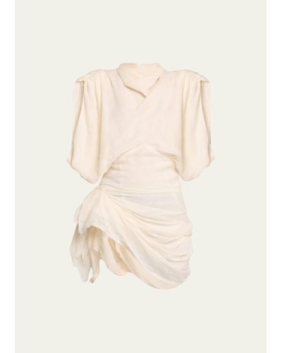 Marc Jacobs Structural Linen Gauze Mini Dress - Natural