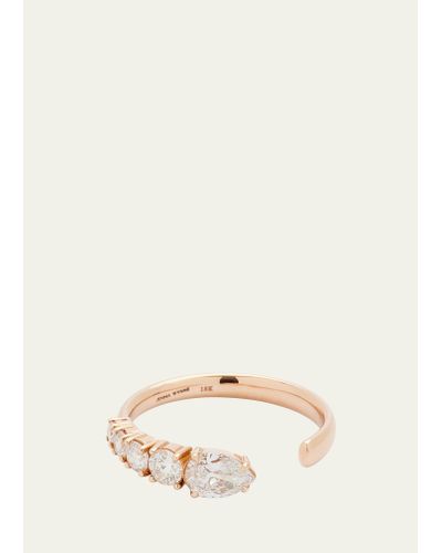 Jemma Wynne 18k Rose Gold Connexion Diamond Open Band Ring - Natural