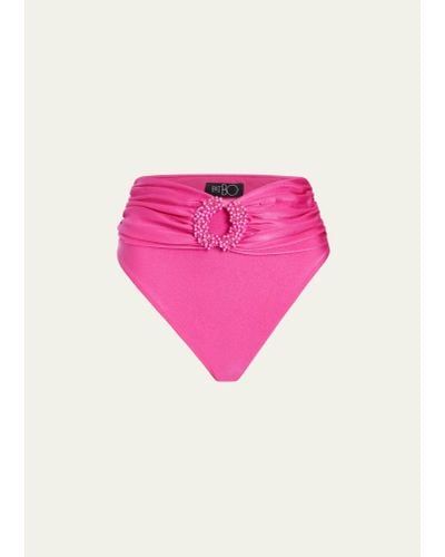 PATBO Hand-beaded V-shape Bikini Bottoms - Pink