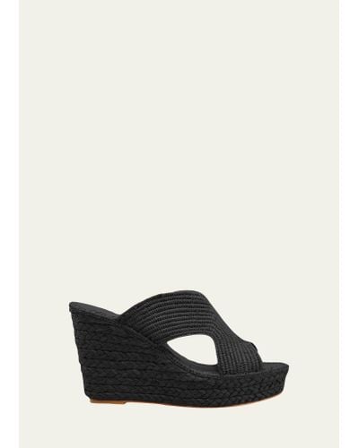 Carrie Forbes Lina Cutout Slide Wedge Sandals - White