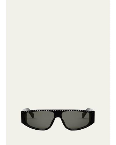 Celine Animation Acetate Rectangle Sunglasses - Black