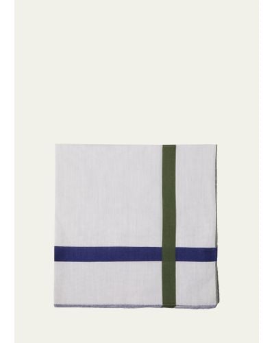 Simonnot Godard Bicolor Stripe Handkerchief - Gray