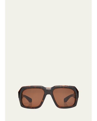 Jacques Marie Mage Thundercloud Acetate Square Sunglasses - Natural