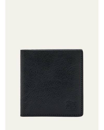 Il Bisonte Slim Bi-fold Leather Wallet - Black