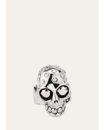 Alexander McQueen Giant Skull Ring - White