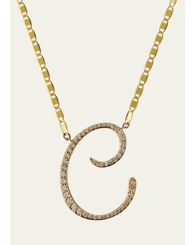 Lana Jewelry 14k Malibu Diamond Initial Necklace - White