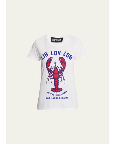 Libertine Liv Lov Lob Graphic T-shirt - White