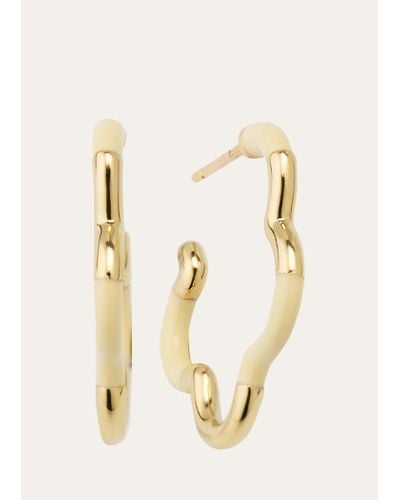 Bea Bongiasca Panna 9k Yellow Gold Enamel Earrings - Natural