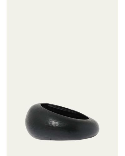 Alexis Puffy Lucite Tapered Bangle Bracelet - Black