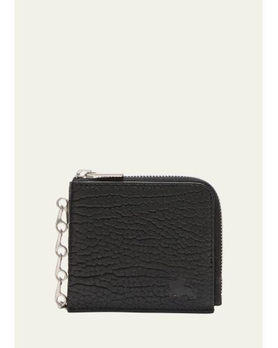 Burberry Leather B Chain Zip Wallet - Black