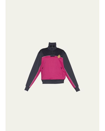 Moncler Genius X Jw Anderson Half-zip Pullover With Logo Patch - Pink